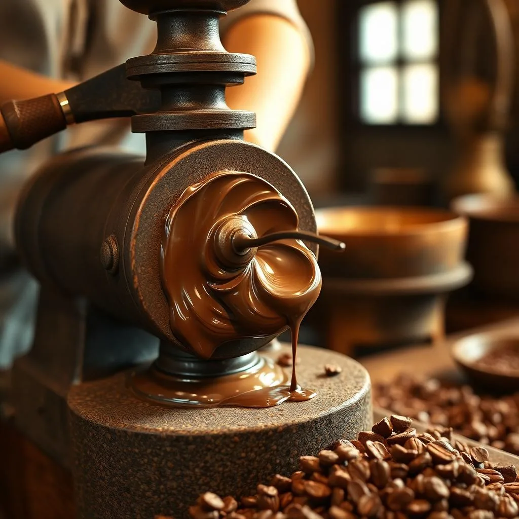 Stone grinding raw cacao