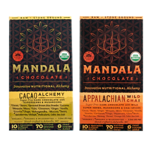 2 Bar Variety Pack Mandala Chocolates Cacao Alchemy Appalachian Wild Chai