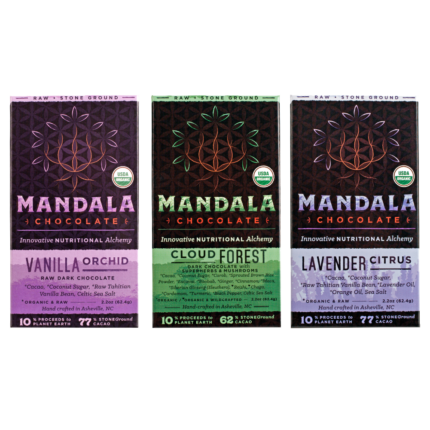 3 Bar Variety Pack Mandala Chocolates Vanilla Orchid Cloud Forest Lavendar Citrus