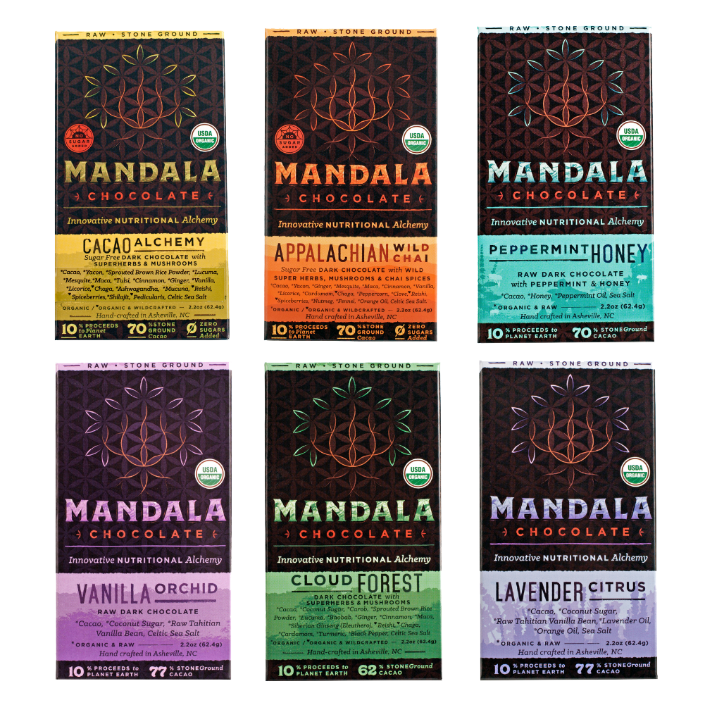 6 Bar Variety Pack Mandala Chocolates