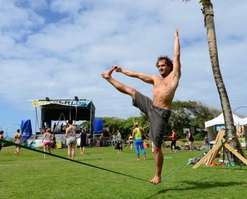 Slackline Eka Pada Pose